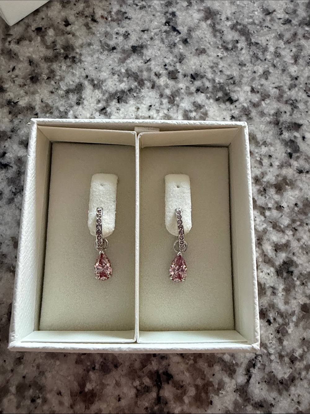Swarovski New Pink Teardrop Dangle Earrings - Elegant Women's Jewelry